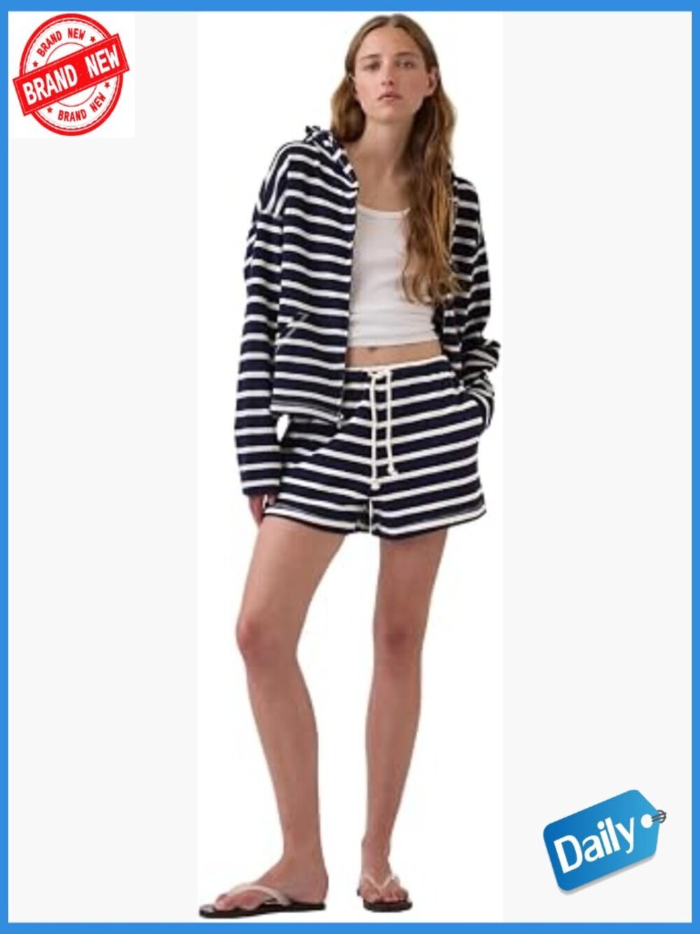 Pull on French Terry Shorts Women Casual Summer Mid Rise